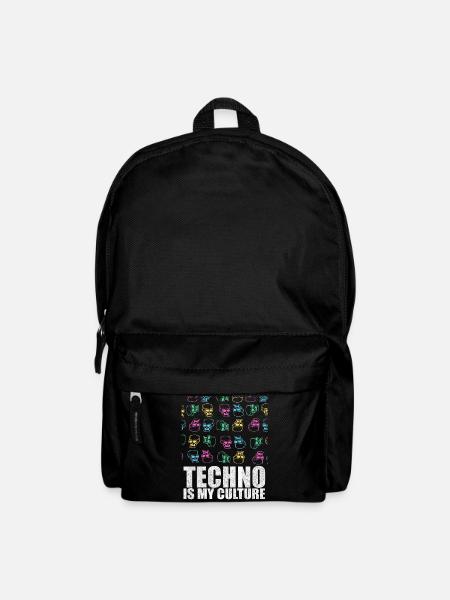 Techno Is My Culture Skull Design Gift - Backpack - black