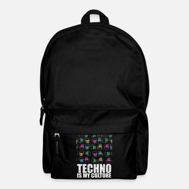 Techno Is My Culture Skull Design Geschenk - Rucksack - Schwarz