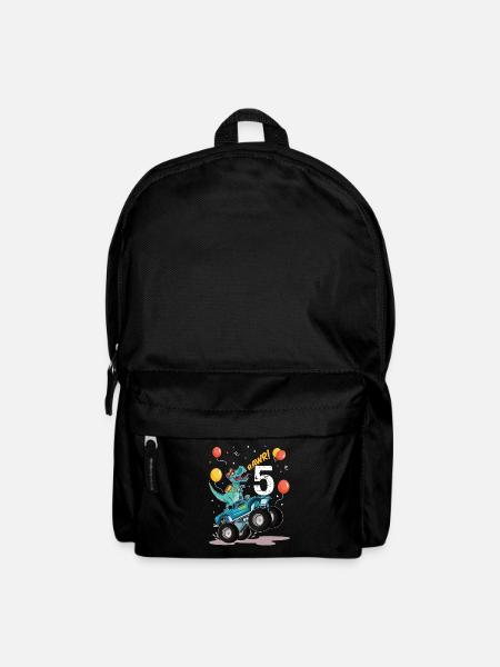 5.Geburtstag 5 Jahre Dinosaurier Monster Truck - Rucksack - Schwarz