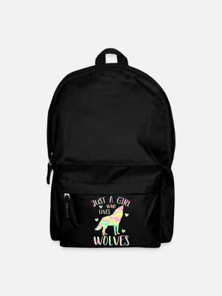Just a girl who loves wolves - Backpack - black