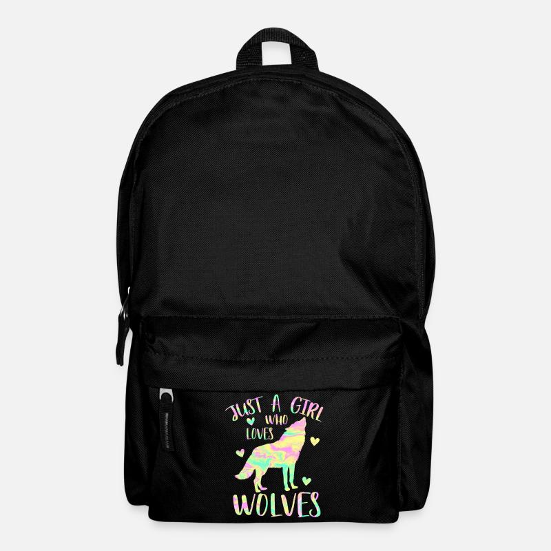 Nur ein Mädchen, das Wölfe liebt - Rucksack - Schwarz