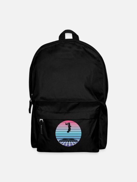 Trampolin Springen Sprung Vaporwave Retro Geschenk - Rucksack - Schwarz