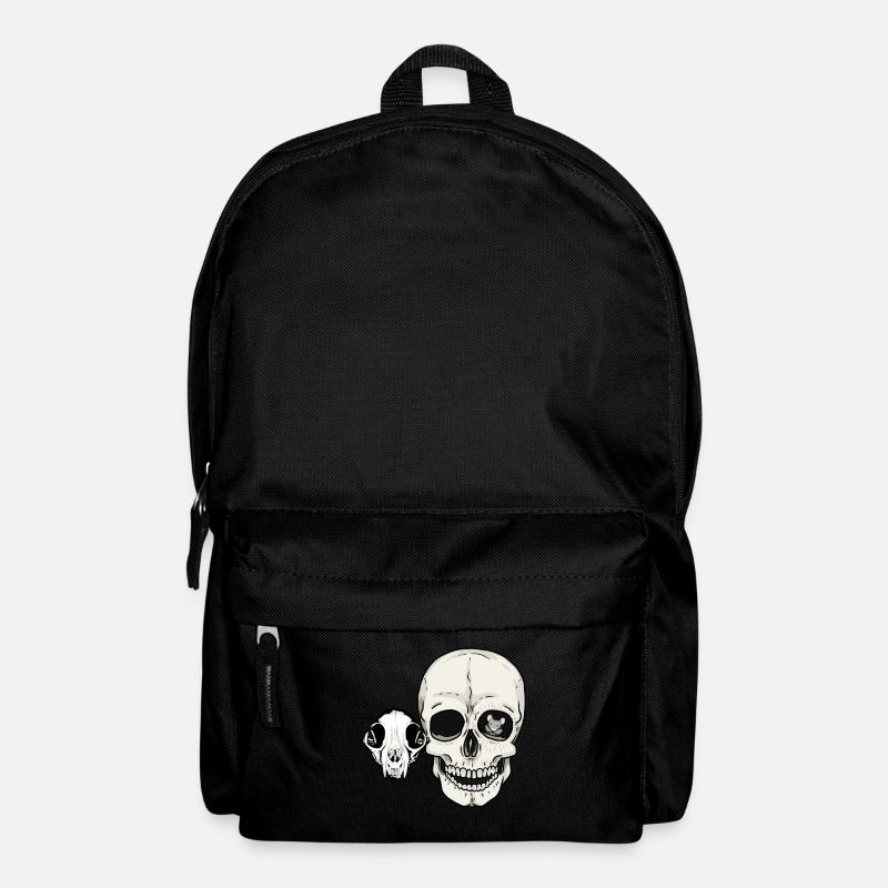 Halloween Bone Skull Cat Souris humaine - Sac à dos - noir