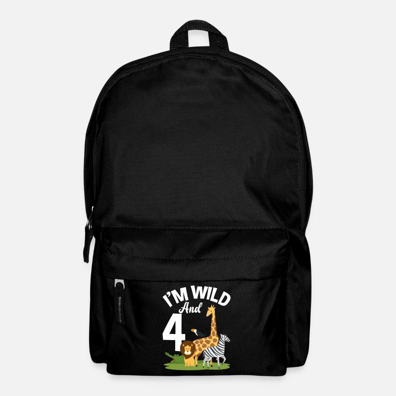 4. Geburtstag Geburtstagsshirt Dschungel Vier - Rucksack - Schwarz