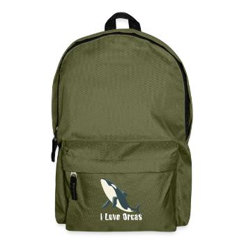 J'aime les orques orques orque orque cadeau - Sac à dos - vert olive - Devant
