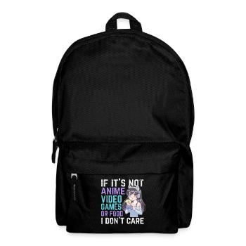Si ce n'est pas des jeux vidéo d'anime ou de la nourriture, je m'en fiche - Sac à dos - noir - Devant