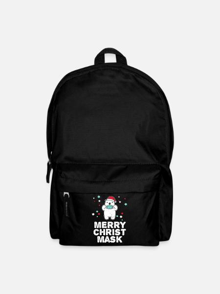 Weihnachten Merry Christmask Eisbär Gesichtsmaske - Rucksack - Schwarz