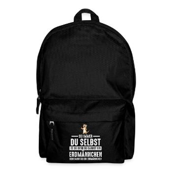 Erdmännchen Zootier Erdmännchenliebhaber Geschenk - Rucksack - Schwarz - Vorne