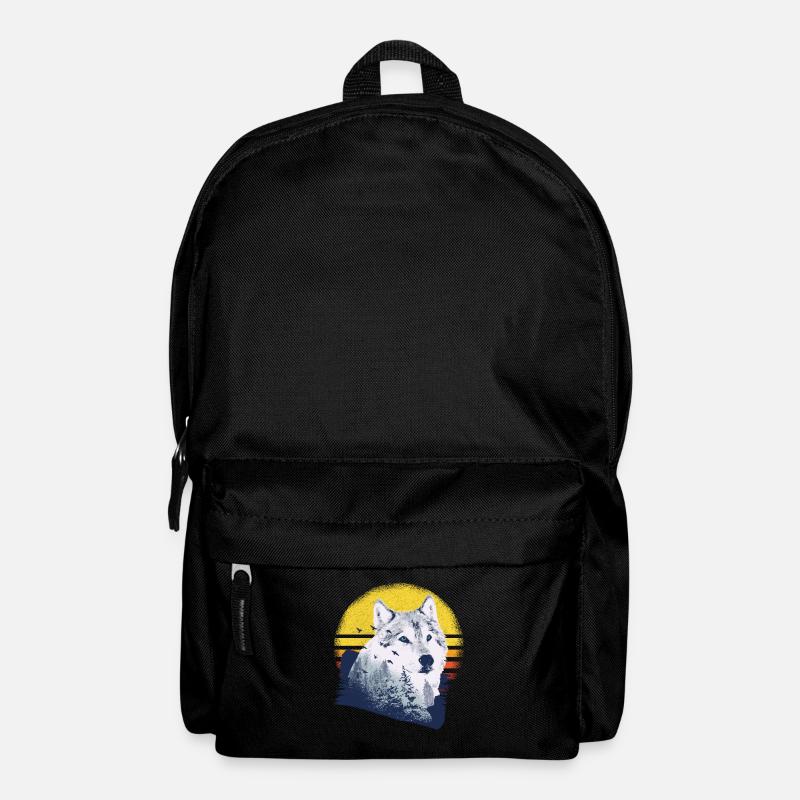 Wolf Motiv Natur Wölfe - Rucksack - Schwarz