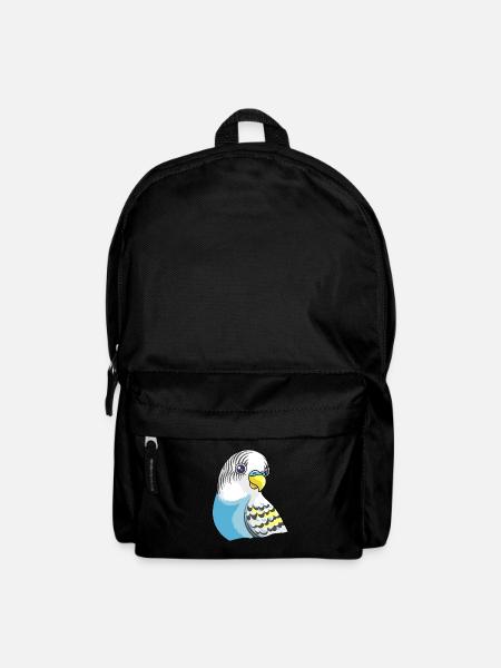 Beautiful blue budgie design - Backpack - black