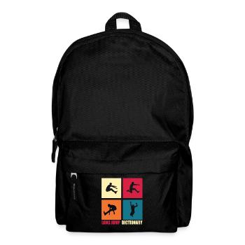 Weitsprung Lexikon Lustiges Geschenk - Rucksack - Schwarz - Vorne