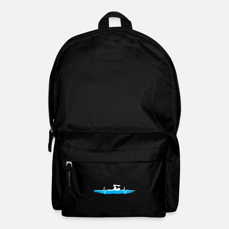 swimmer swimming gift idea water swimming pool - Backpack - black