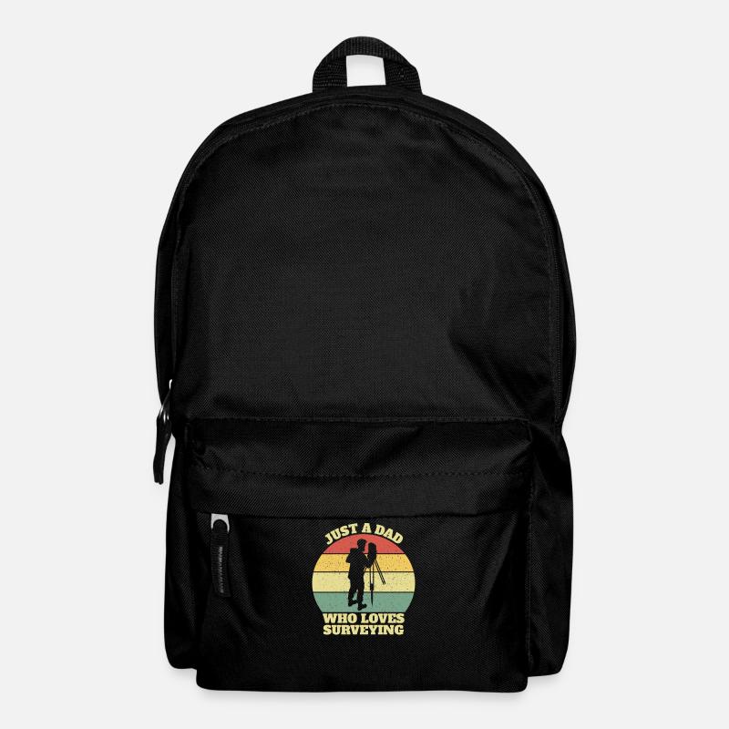 Land Surveyoer Surveying Dad Daddy Father Gift - Backpack - black
