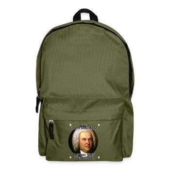Johann Sebastian Bach hashtags saying music teacher - Backpack - olive green - Front
