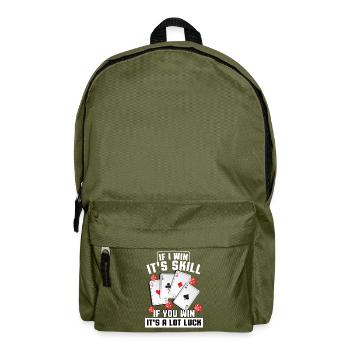 Poker Kartenspiel SiegerTexas Hold'em Pik Bluff - Rucksack - Olivgrün - Vorne
