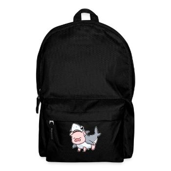 Pig shark costume gift funny pig - Backpack - black - Front