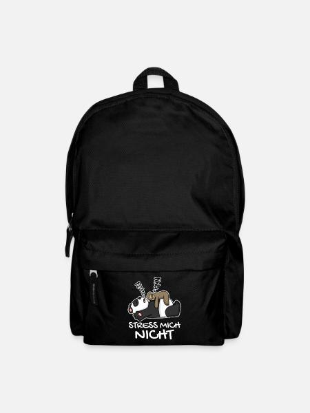 Stress mich nicht Faultier Panda lustig Geschenk - Rucksack - Schwarz