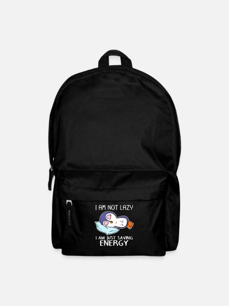 Lustiger Pinguin Spruch Faul lustig Geschenkidee - Rucksack - Schwarz