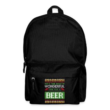 Christmas Beer Ugly Christmas Sweater - Backpack - black - Front