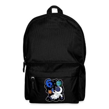 6e anniversaire astronaute cadeau garçon 6 ans - Sac à dos - noir - Devant