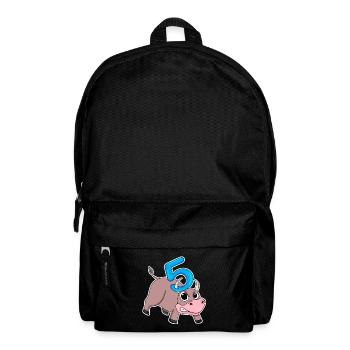 Taureau taureau d'anniversaire pour enfants de 5 ans - Sac à dos - noir - Devant