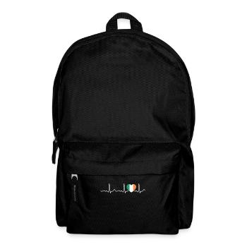 Ireland - heartbeat, pulse, heart line, ECG - Backpack - black - Front