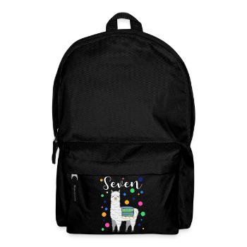 7 Years Birthday Gift Kids Lama Alpaca - Backpack - black - Front