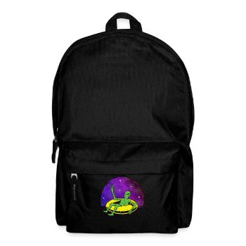 Faules UFO Alien Galaxy Raumschiff - Rucksack - Schwarz - Vorne