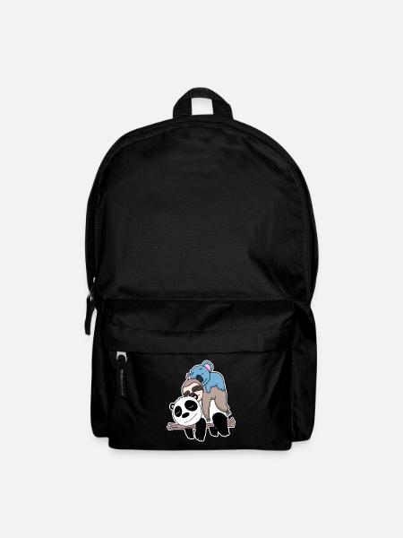 Panda Faultier und Koala - Rucksack - Schwarz