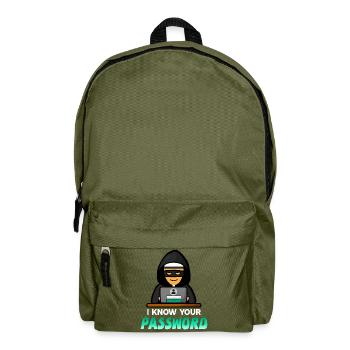 Hacker - Je connais votre mot de passe - Sac à dos - vert olive - Devant