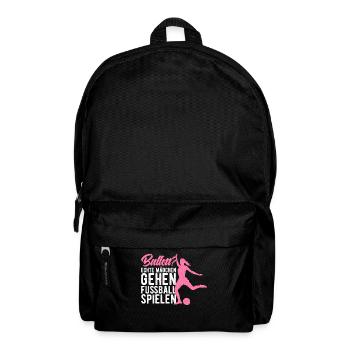 Echte Mädchen gehen Fußball spielen - Rucksack - Schwarz - Vorne