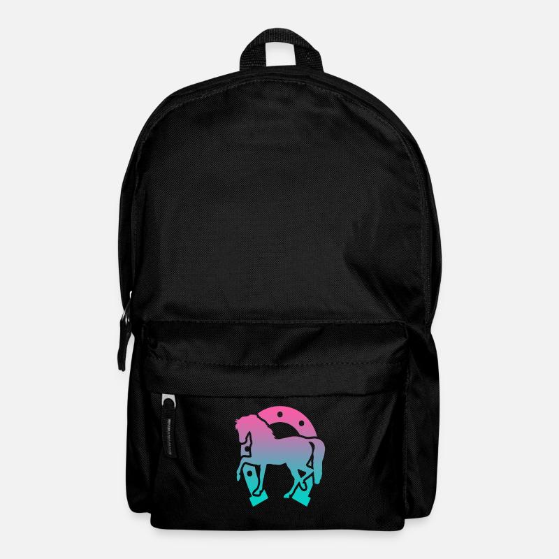 Pferde Pferd Reiten Hufeisen - Rucksack - Schwarz