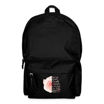 Christlicher Bibelvers Religion Rose Blume - Rucksack - Schwarz - Vorne