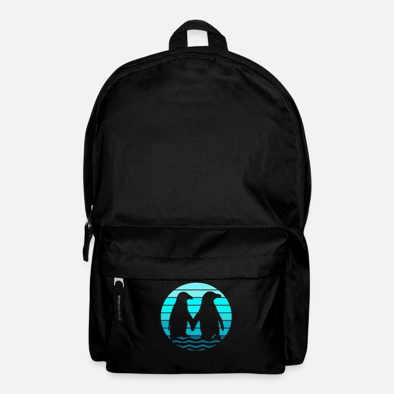 Liebendes Pinguin Paar Händchen haltend - Rucksack - Schwarz