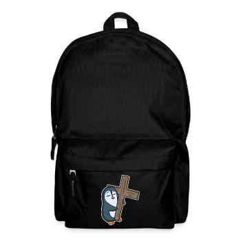 Penguin and cross religion - Backpack - black - Front