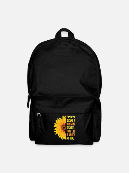 Pflegekraft Sonnenblumen Spruch Geschenk - Rucksack - Schwarz