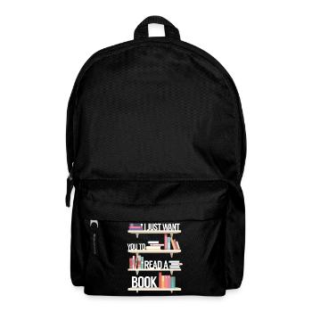 Buch Lesen Literatur - Rucksack - Schwarz - Vorne