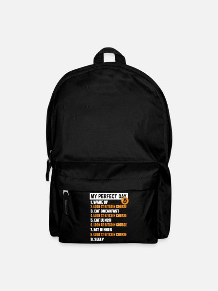 My Perfect Day Bitcoin - Kryptowährung Tagesplan - Rucksack - Schwarz