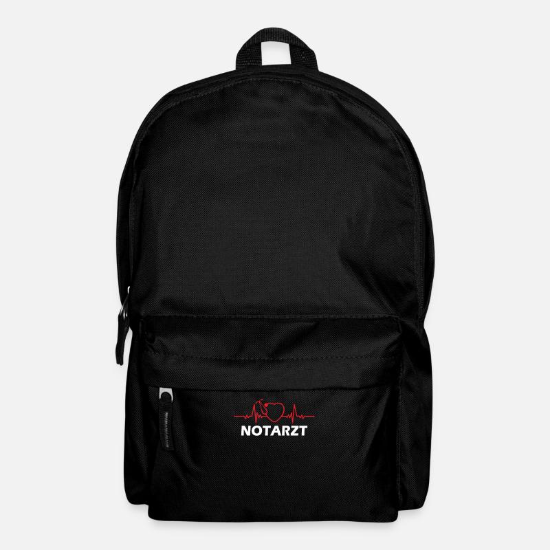 Notarzt Design Herzschlag Geschenk - Rucksack - Schwarz