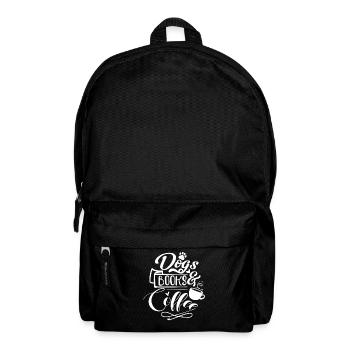 Hunde Motiv - Dogs Books and Coffee - Rucksack - Schwarz - Vorne