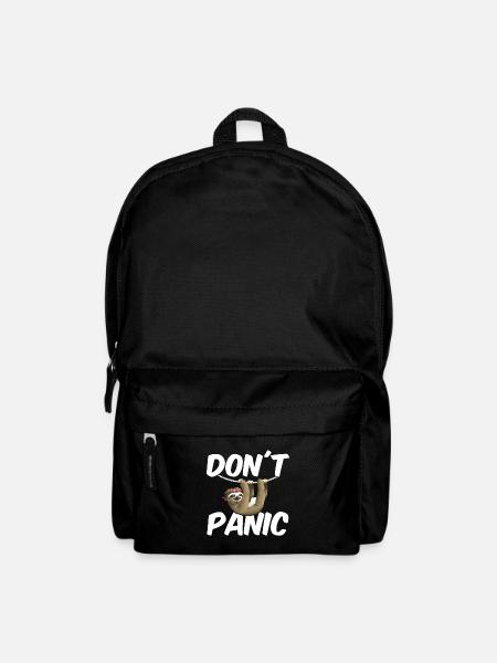 Faultier Don´t Panic - Rucksack - Schwarz