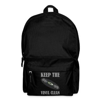 Schallplatte keep the vinyl clean - Rucksack - Schwarz - Vorne