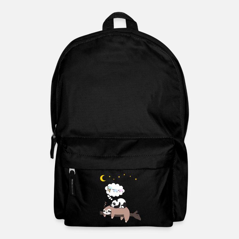 Süßer Panda Schläft auf Faultier Pyjama - Rucksack - Schwarz