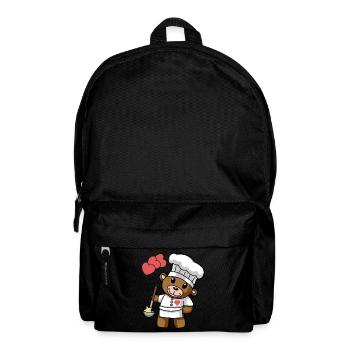 Teddybär Kochkunst kochen Koch Küche Gourmet - Rucksack - Schwarz - Vorne