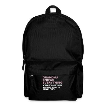 Grandma Knows Everything - Rucksack - Schwarz - Vorne