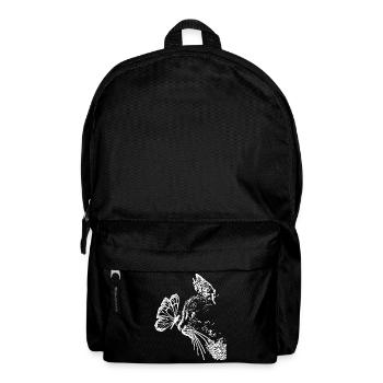 Katze Schmetterling Illustration Cat Butterfly - Rucksack - Schwarz - Vorne