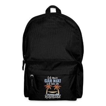 Ich Muss Gar Nix Ich Bin Im Ruhestand Rentner - Rucksack - Schwarz - Vorne
