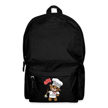 Teddybär Sterne Koch kochen Gourmet Küche - Rucksack - Schwarz - Vorne