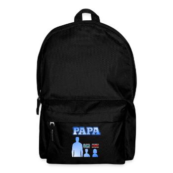 Vater 2 Kinder Sohn Tochter Vatertag Geschenk - Rucksack - Schwarz - Vorne