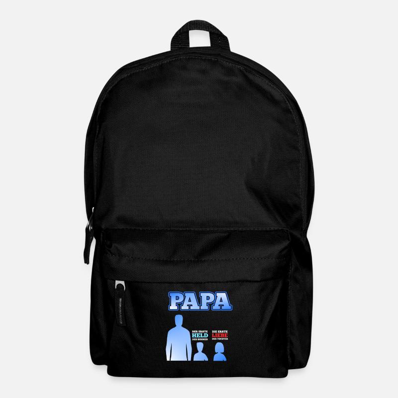 Vater 2 Kinder Sohn Tochter Vatertag Geschenk - Rucksack - Schwarz